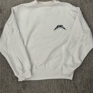 Anine Bing White Crewneck Sweatshirt with Black Logo